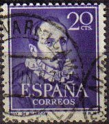 z vendido ESPAÑA 1950 1074 Sello Literatos. Ruiz de Alarcón Usado Espana Spain Espagne Spagna Spanje Spanien Yv824 